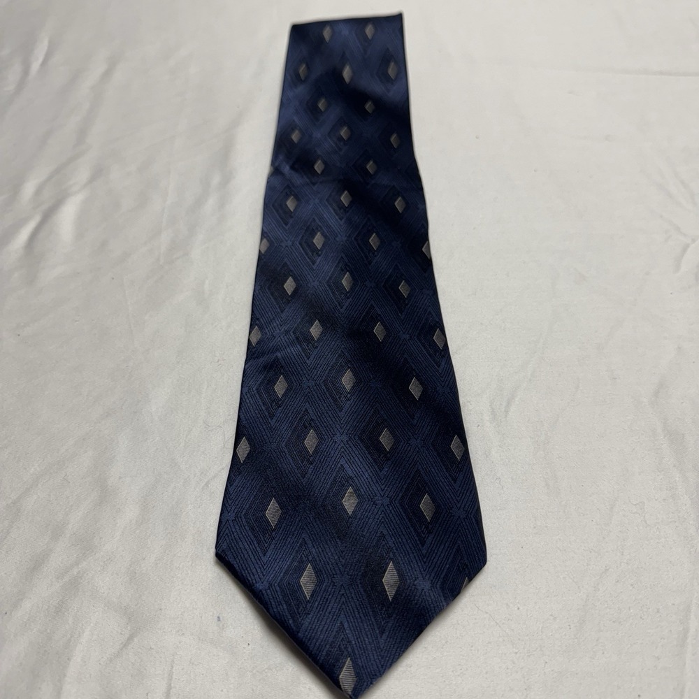 Sabatini 100% Silk Blue Tie With A Diamond Pattern
